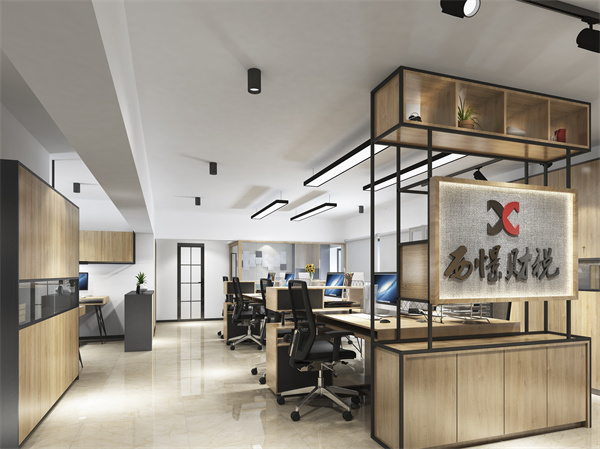 辦公室設(shè)計裝修效果圖—燦源裝飾